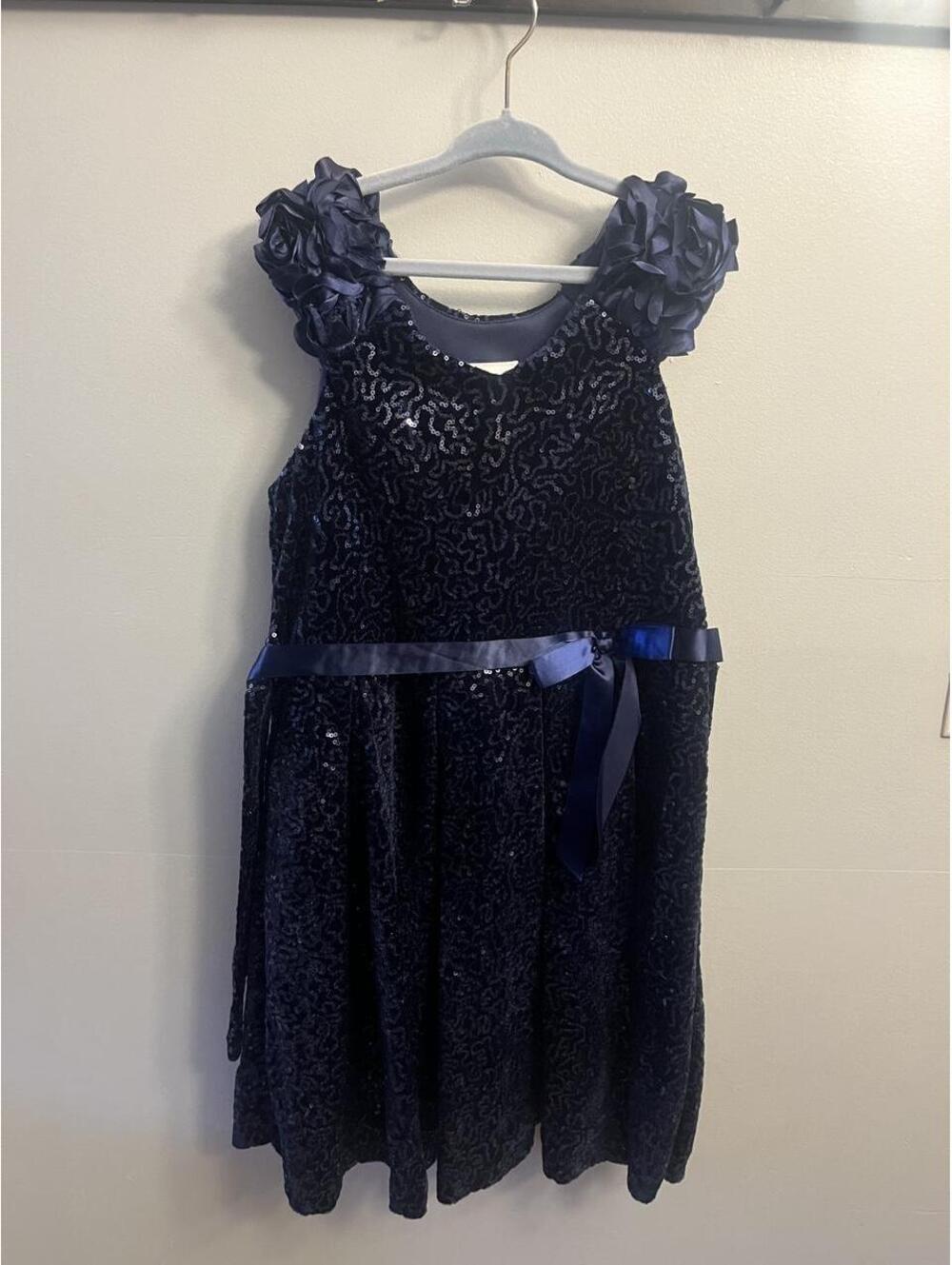 Bonnie Jean Women's Navy and Blue Dress